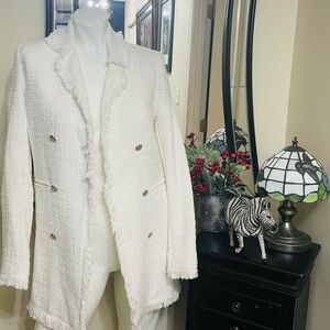 Carolina Belle Cream Double-Breasted Blazer